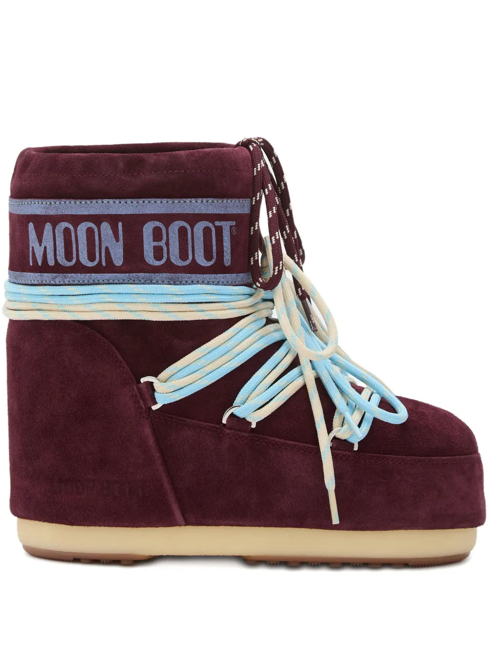 MOON BOOT ICON LOW SUEDE LACES BURGUNDY