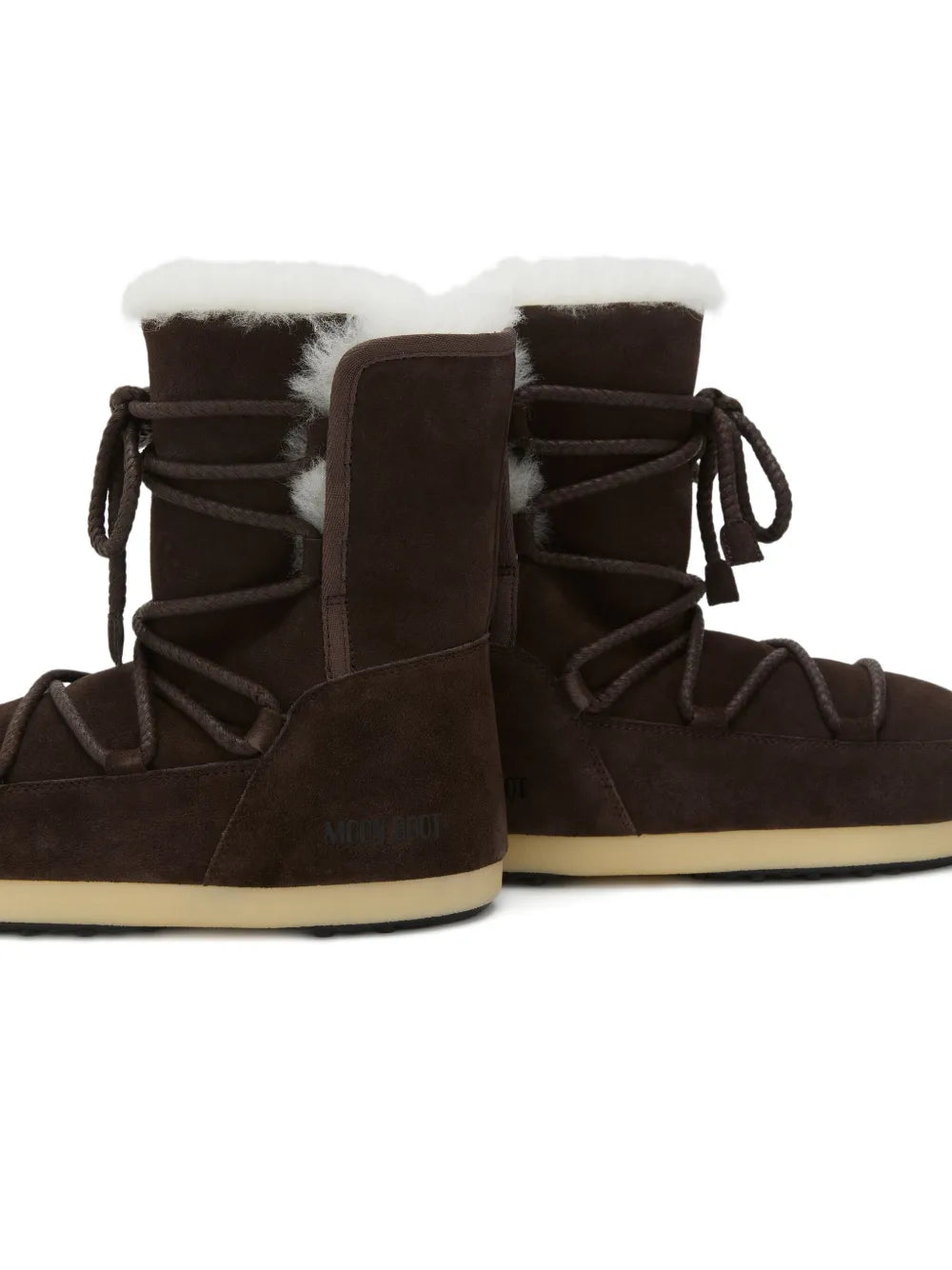 MOON BOOT EVX SUEDE SHEARLING DARK BROWN