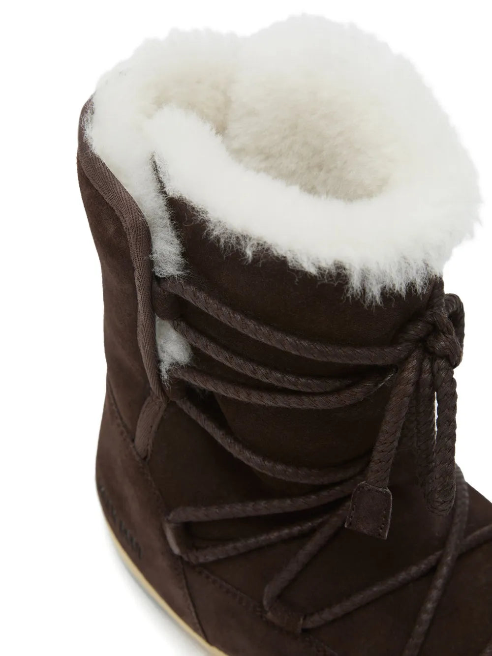 MOON BOOT EVX SUEDE SHEARLING DARK BROWN
