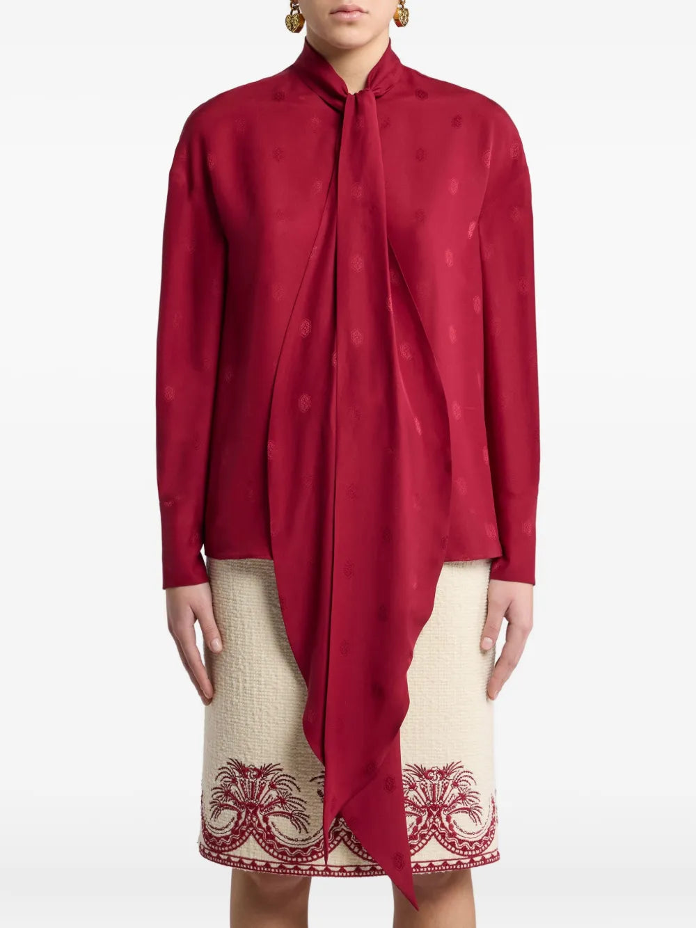 ETRO CAMICIA FIOCCO BORDEAUX