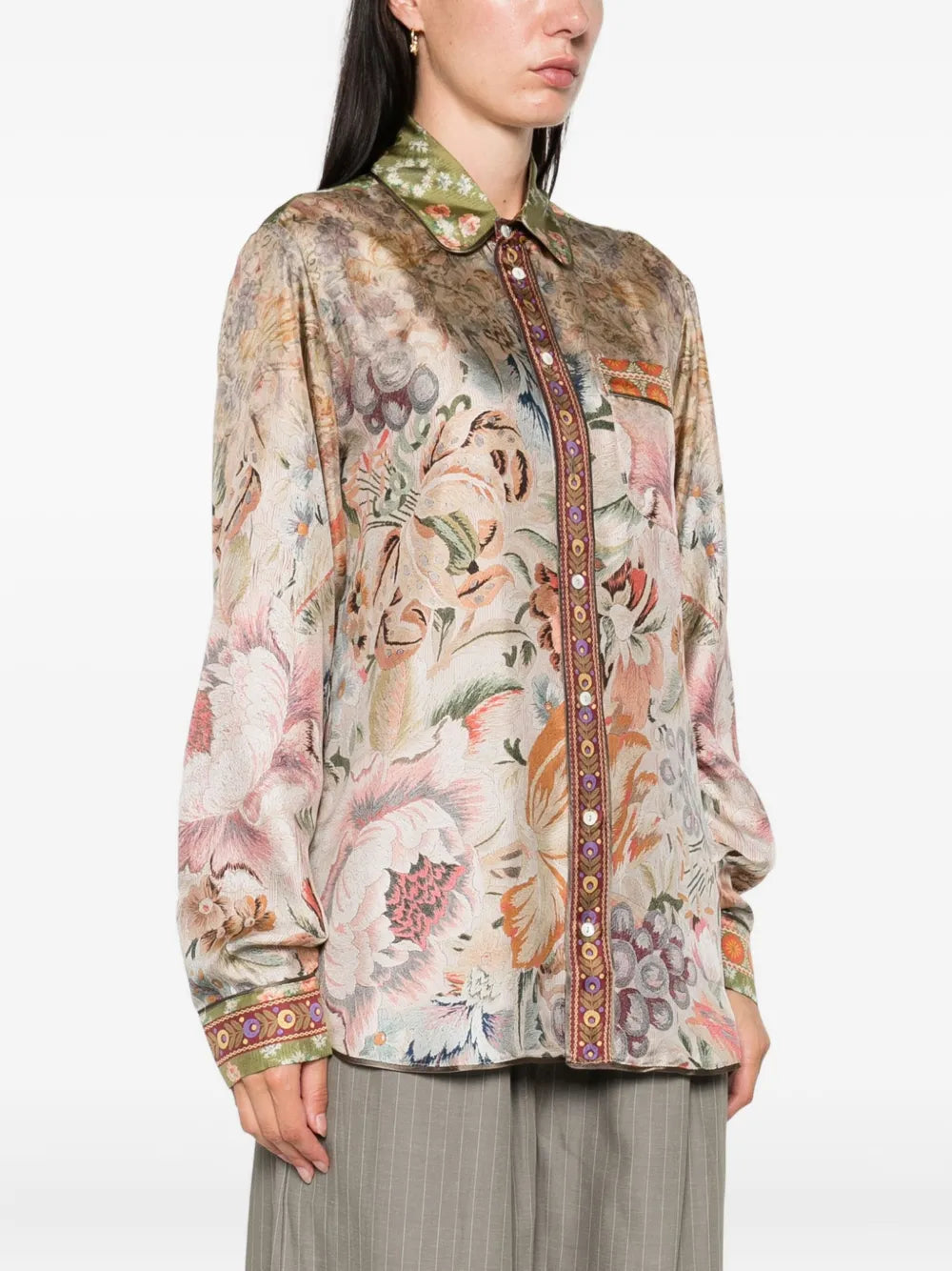 PIERRE-LOUIS MASCIA CAMICIA ALOE  FIORI