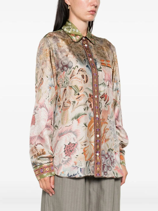 PIERRE-LOUIS MASCIA CAMICIA ALOE  FIORI