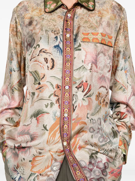 PIERRE-LOUIS MASCIA CAMICIA ALOE  FIORI