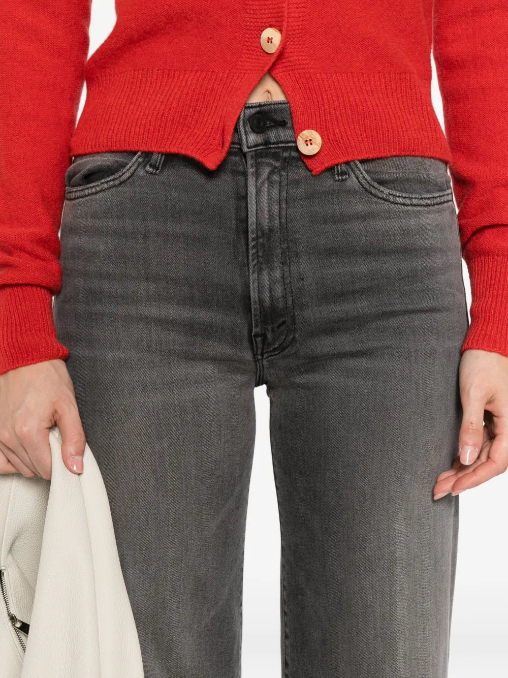 MOTHER JEANS ROLLER FRAY ANTRACITE