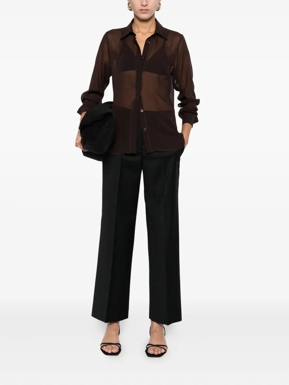 TAGLIATORE CAMICIA SETA BROWN