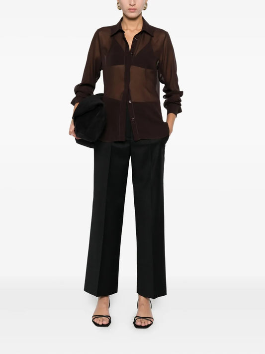 TAGLIATORE CAMICIA SETA BROWN