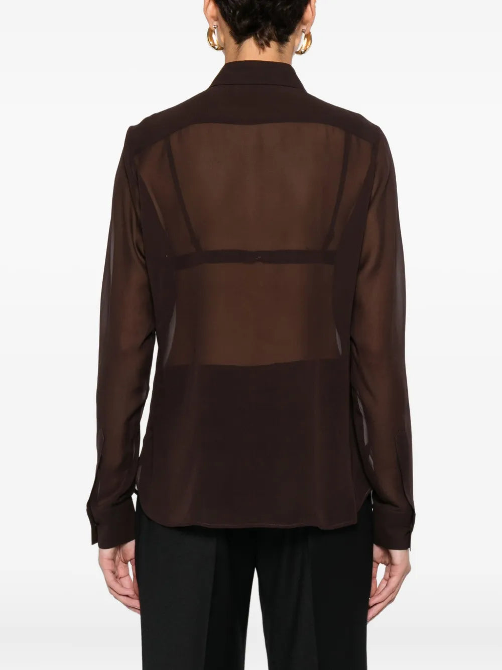 TAGLIATORE CAMICIA SETA BROWN