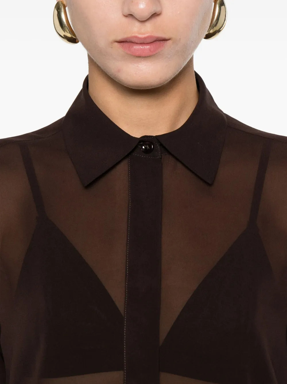 TAGLIATORE CAMICIA SETA BROWN