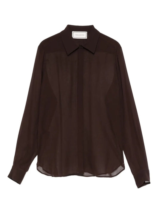 TAGLIATORE CAMICIA SETA BROWN