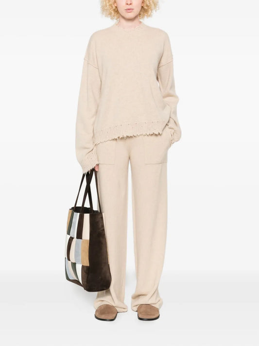 UMA WANG MAGLIONE M/LUNGA TAN