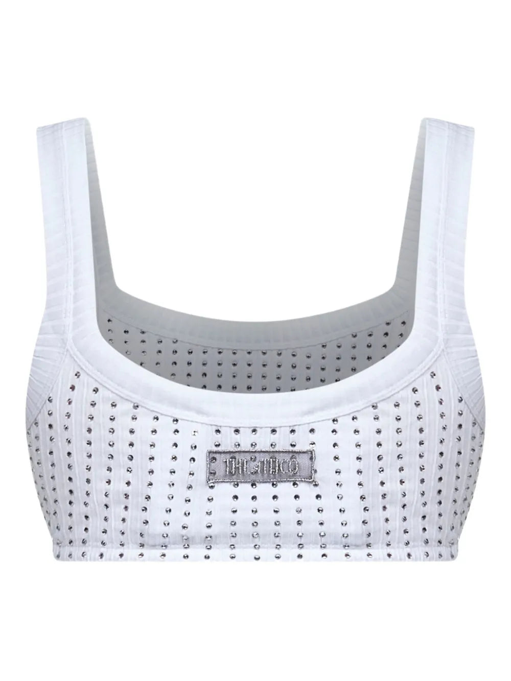THE ATTICO TOP BRA CRISTALLI WHITE