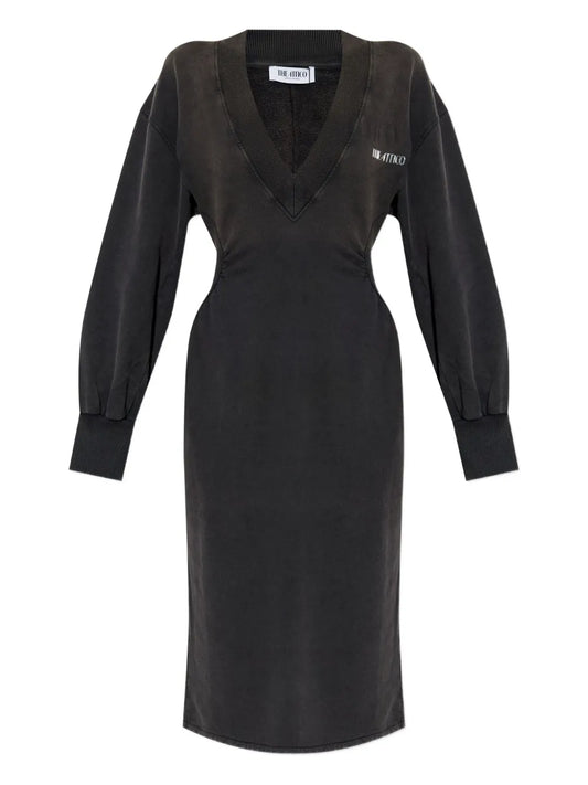 THE ATTICO ABITO MIDI FADED BLACK