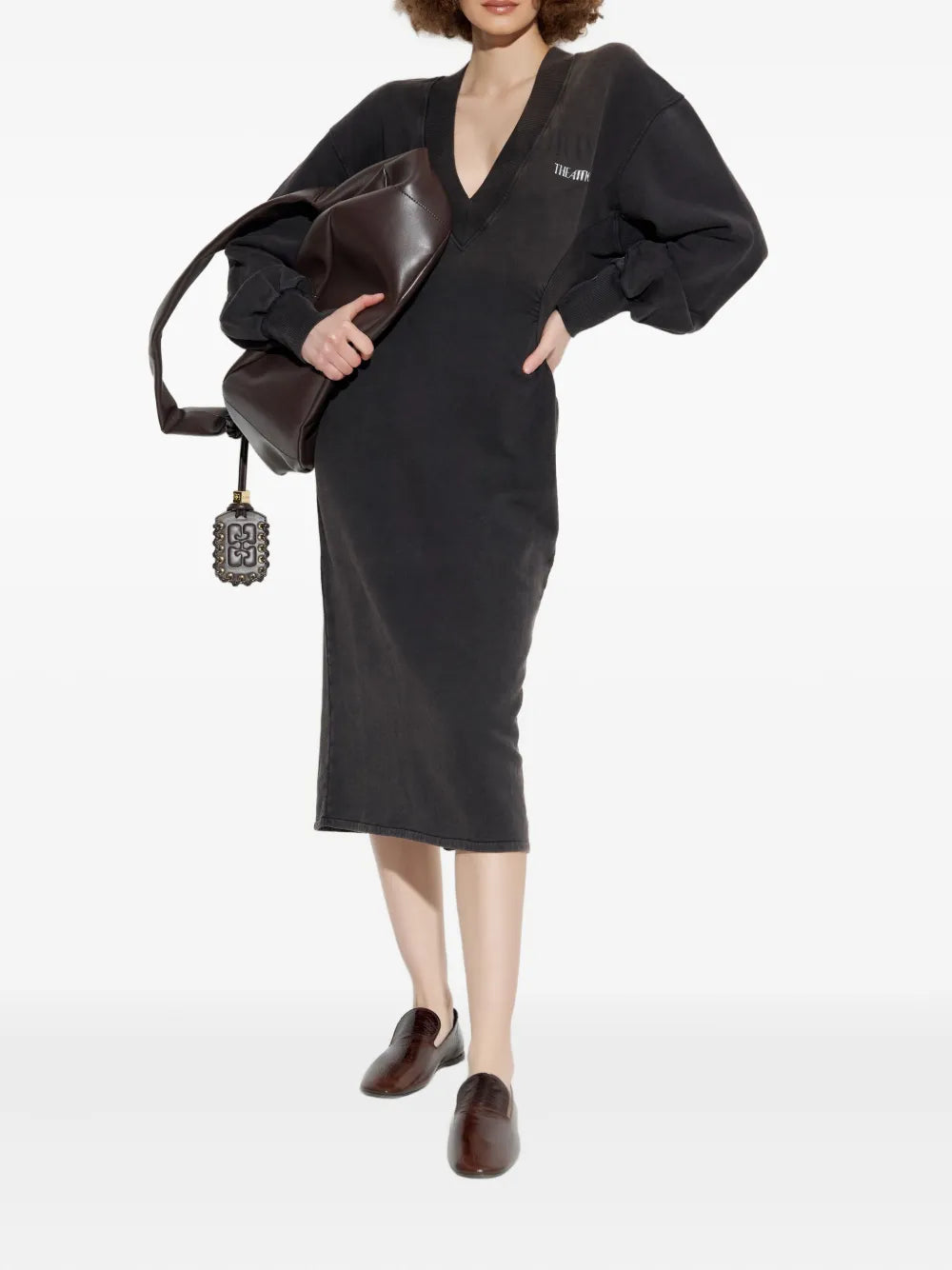 THE ATTICO ABITO MIDI FADED BLACK