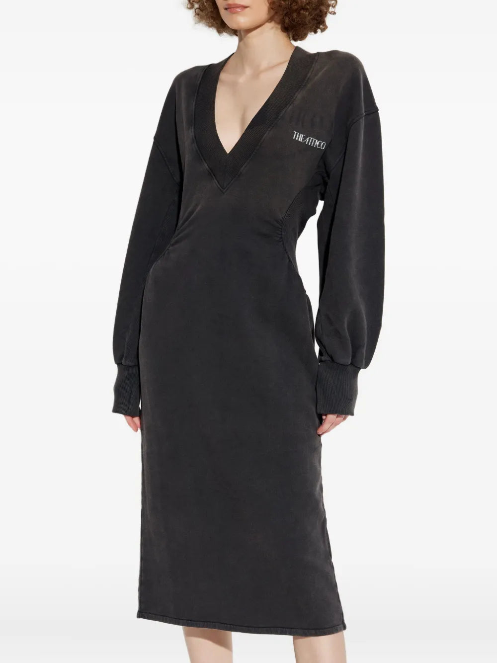 THE ATTICO ABITO MIDI FADED BLACK