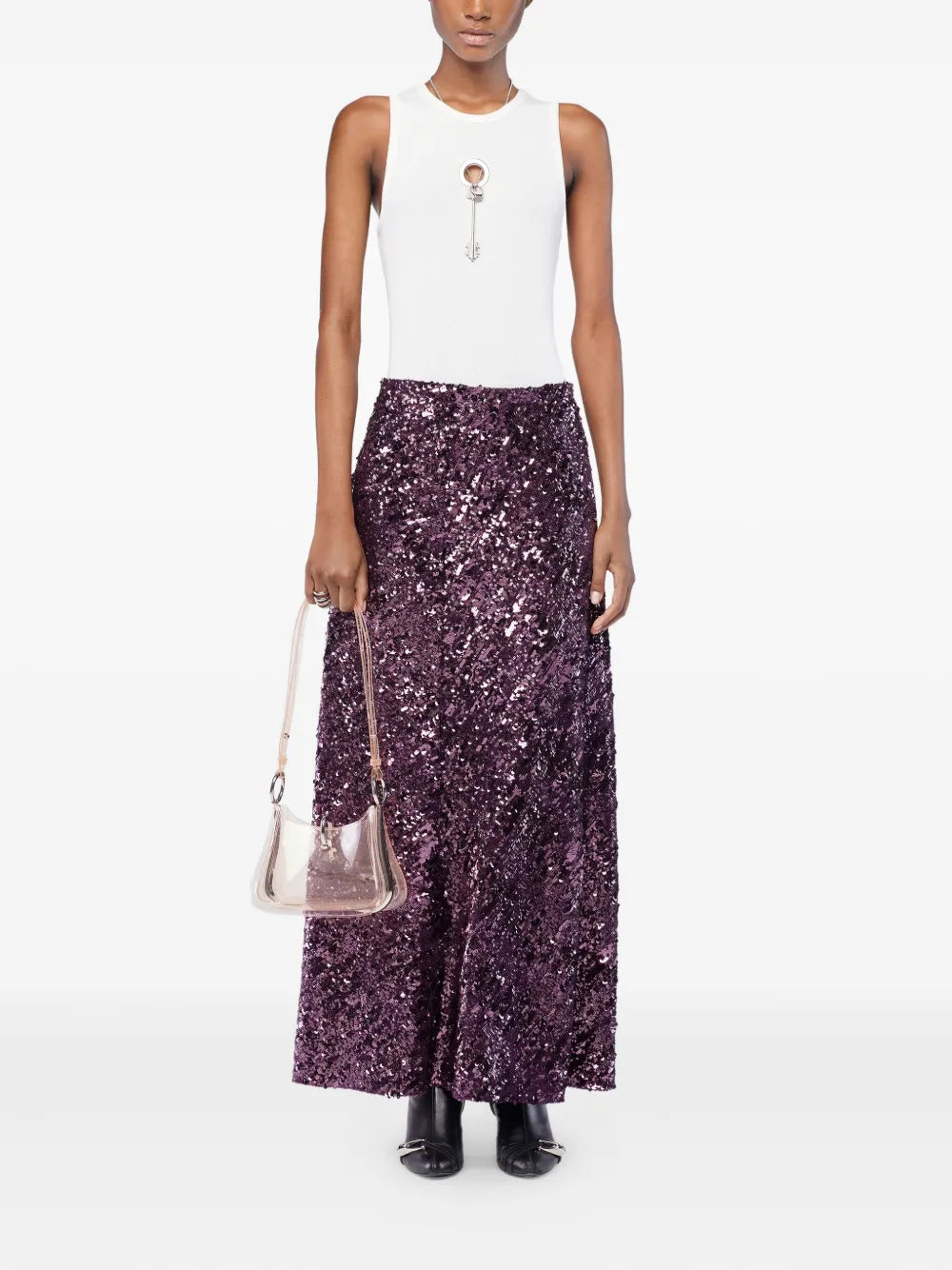 RABANNE GONNA PAILLETTES PURPLE