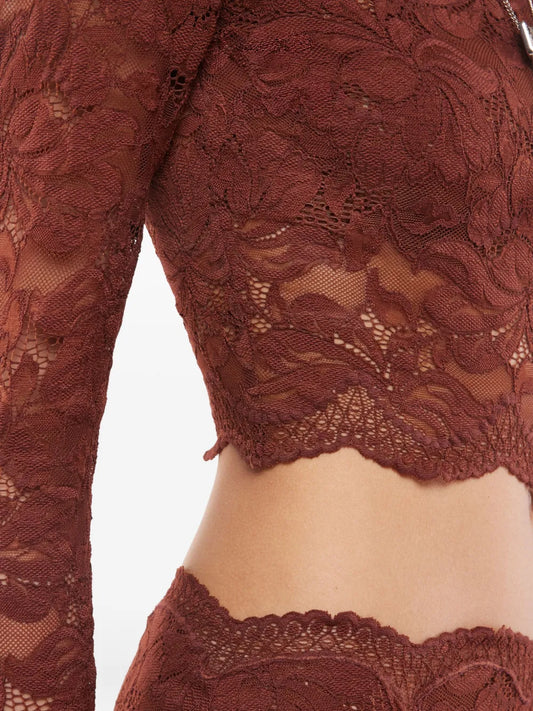 RABANNE TOP SCOLLO BARCA CINNAMON