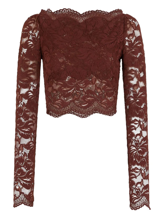 RABANNE TOP SCOLLO BARCA CINNAMON