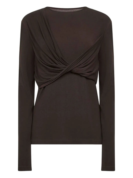 UMA WANG MAGLIA TWIST BROWN