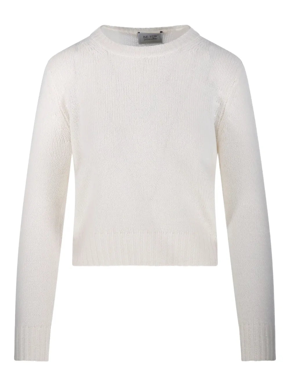 BE YOU MAGLIONE GIROCOLLO WHITE