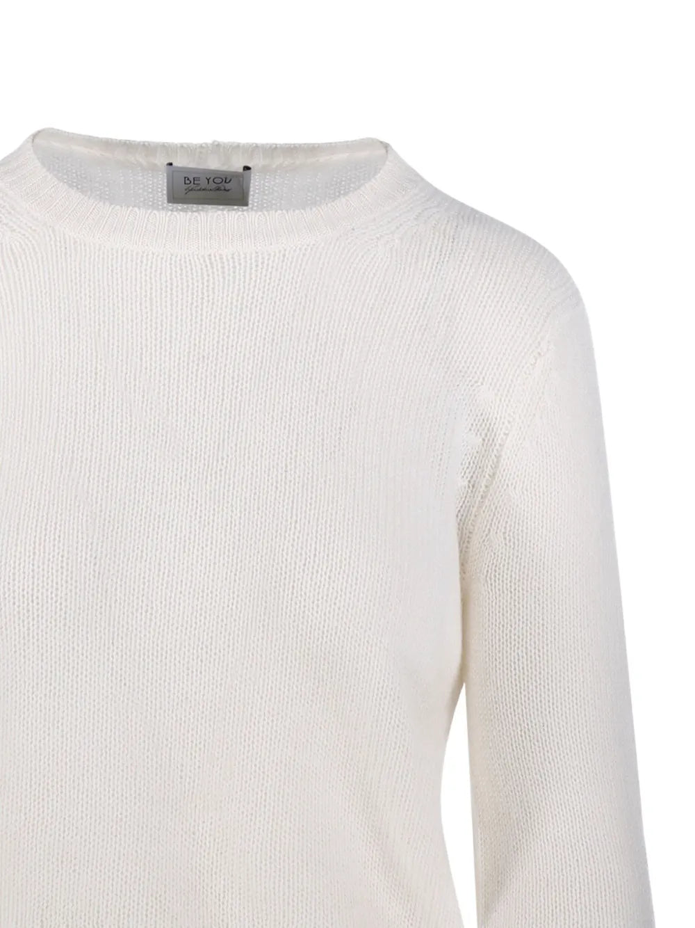 BE YOU MAGLIONE GIROCOLLO WHITE