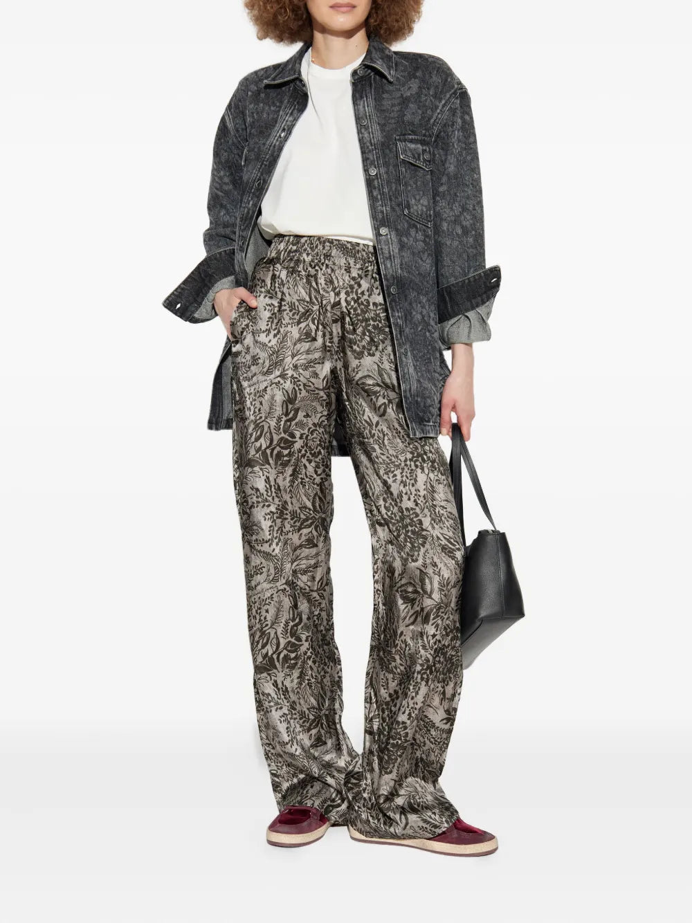GOLDEN GOOSE  PANTALONE FIORI GREY