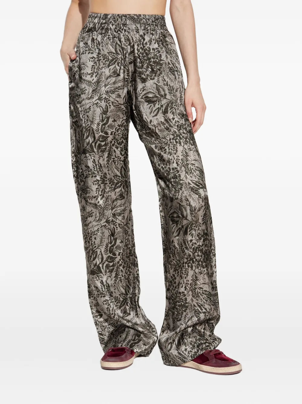GOLDEN GOOSE  PANTALONE FIORI GREY