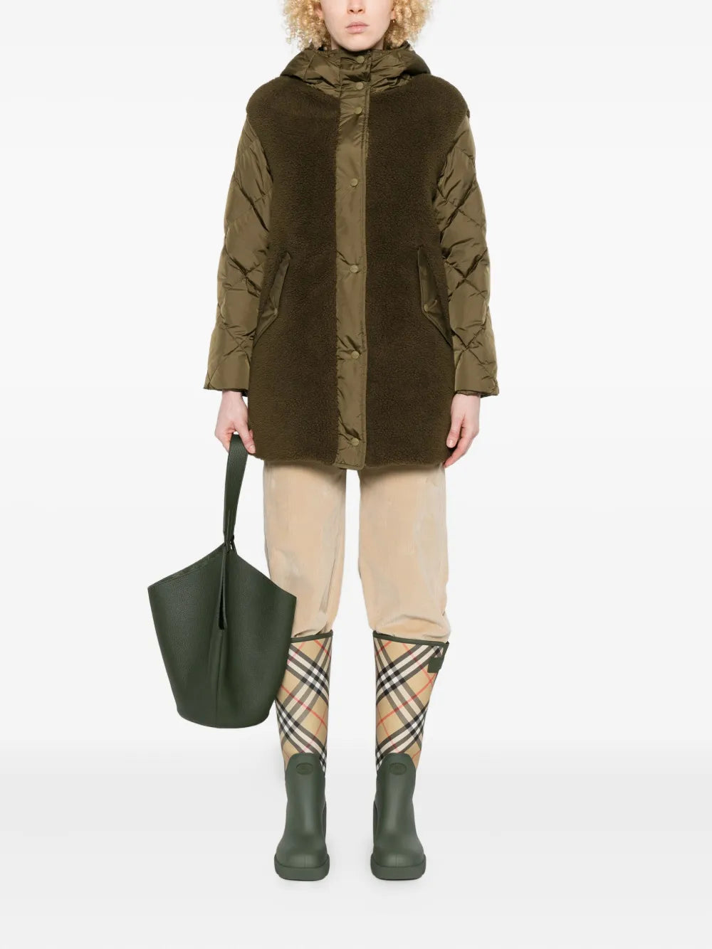 HERNO  CAPPOTTO TRAPUNTATO VERDE