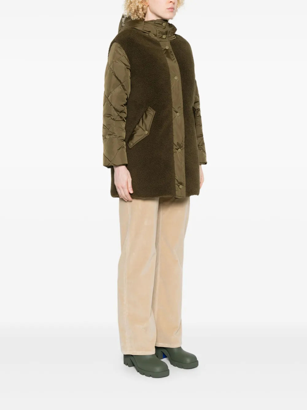 HERNO  CAPPOTTO TRAPUNTATO VERDE