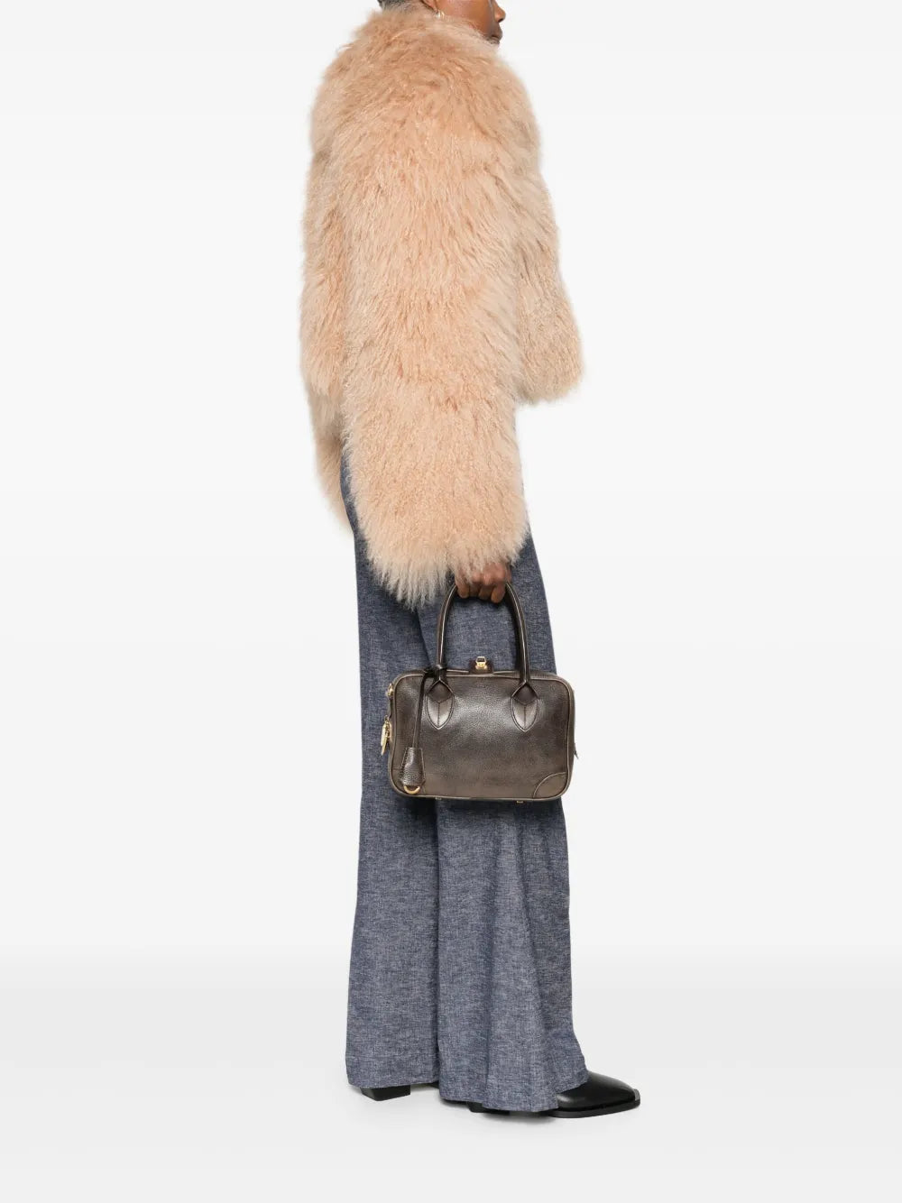 GOLDEN GOOSE BORSA VITA MARRONE