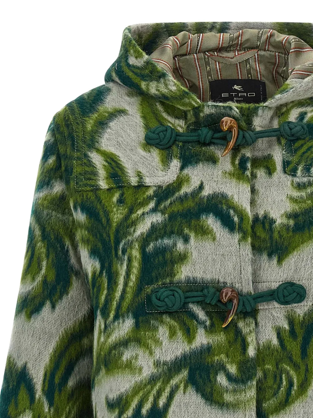 ETRO CAPPOTTO VELLUTO PAISLEY GREEN
