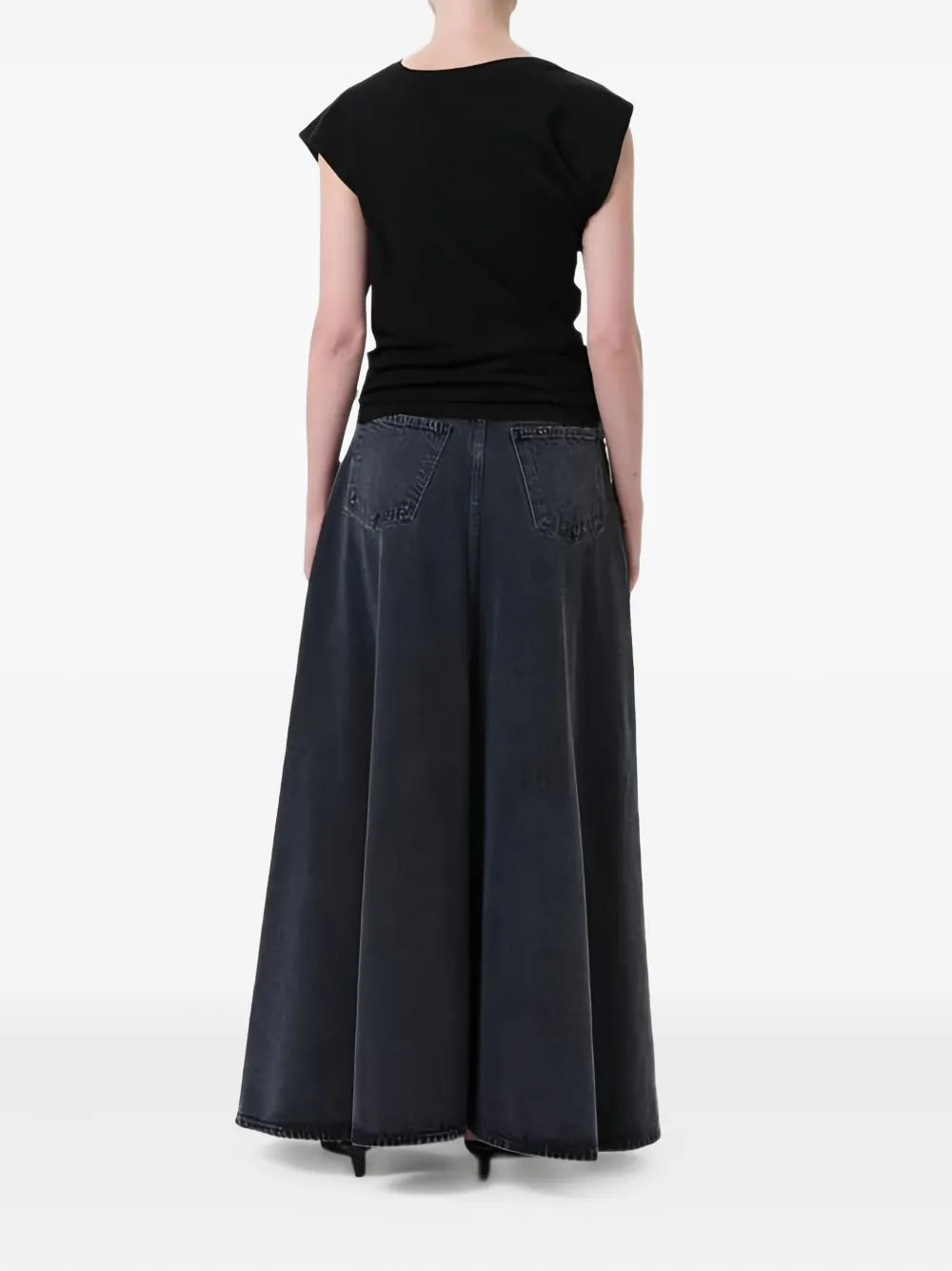 AGOLDE GONNA JEANS ODIN  BLACK