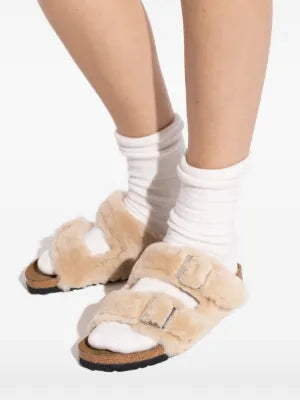 BIRKENSTOCK SANDALO ARIZONA SHEARLING SANDCASTLE