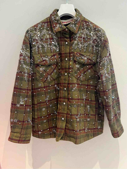 SPACE COWBOY IN TARTAN SHIRT CAMICIA VERDE
