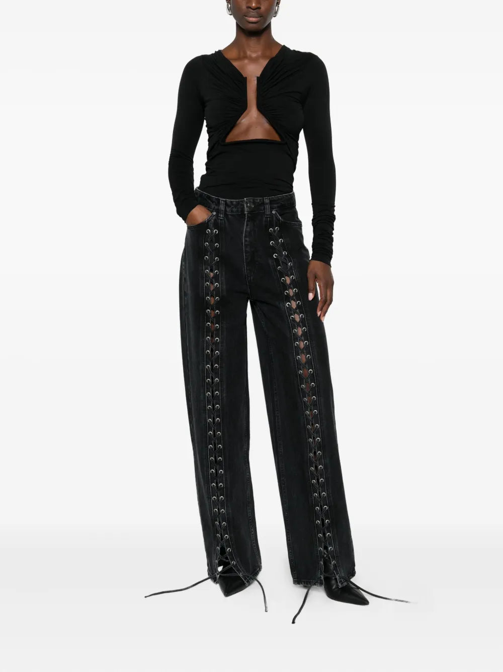 ROTATE JEANS LACCI DENIM BLACK