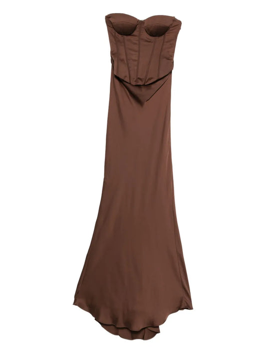 ROTATE ABITO BUSTIER COFFEE