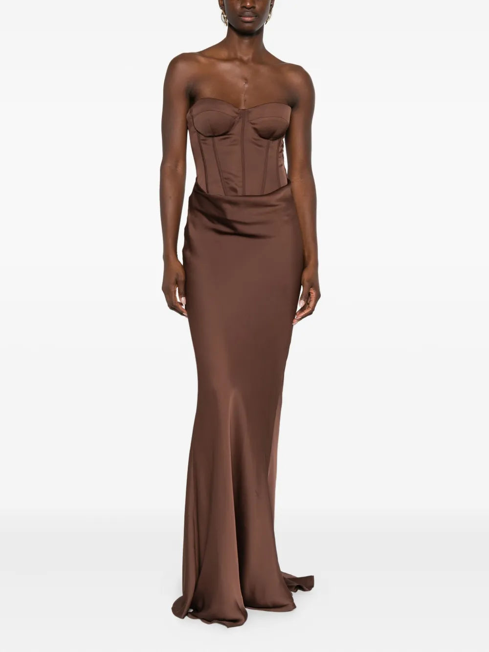 ROTATE ABITO BUSTIER COFFEE