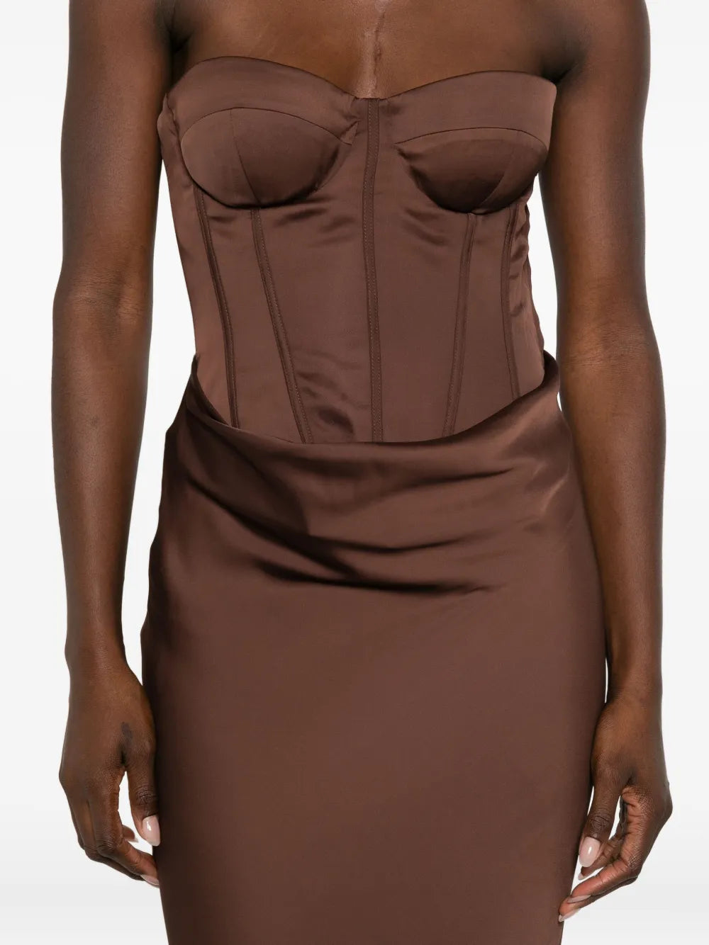 ROTATE ABITO BUSTIER COFFEE