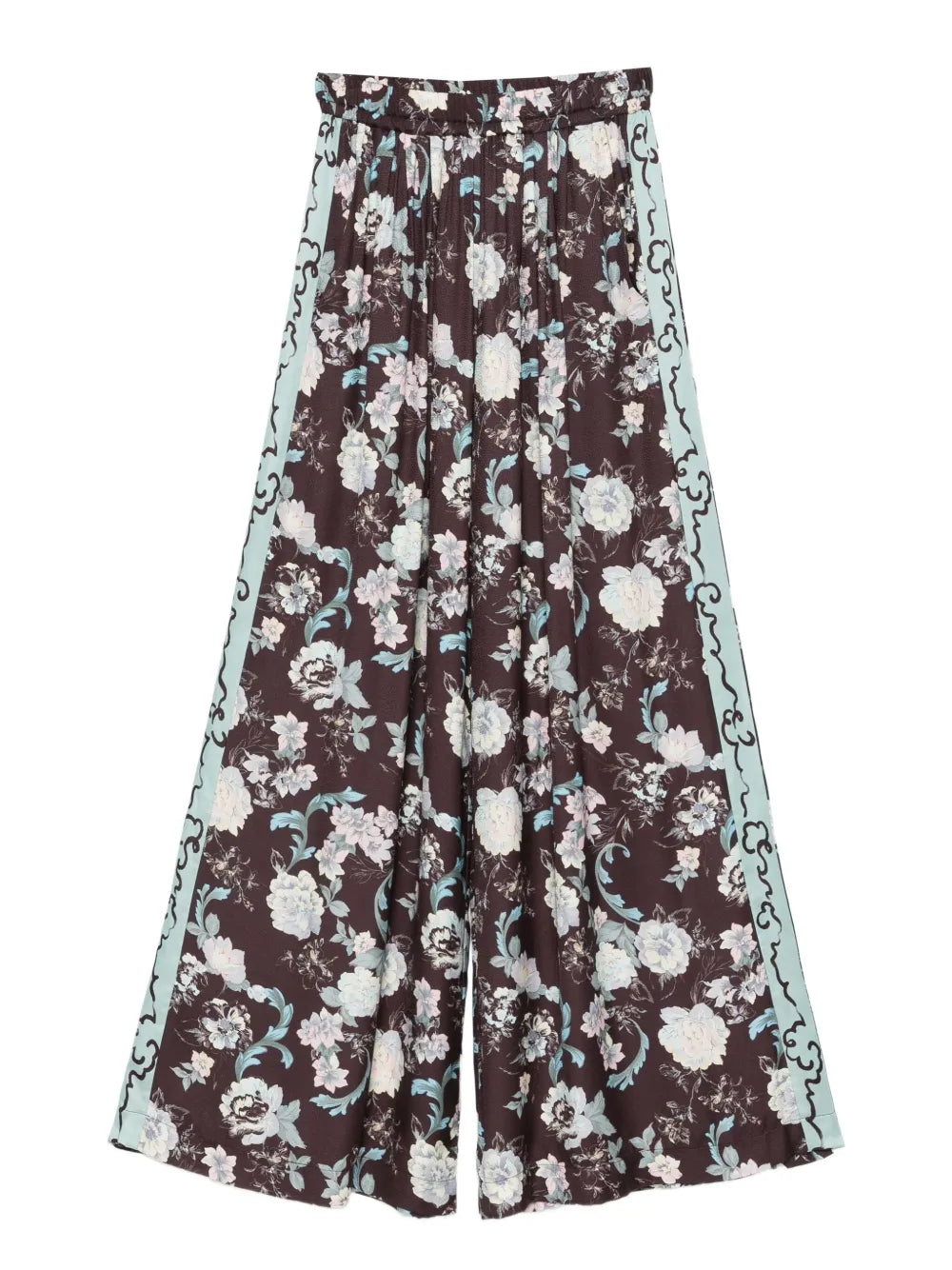 FORTE FORTE PANTALONI FIORI CHOCOLAT