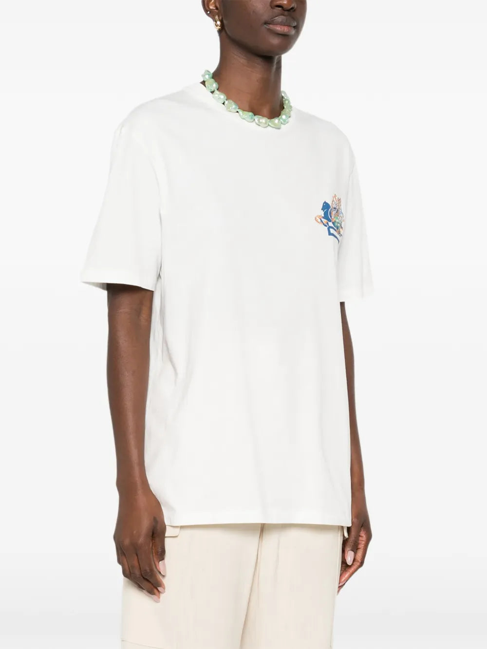 ETRO T SHIRT CON LOGO PANNA