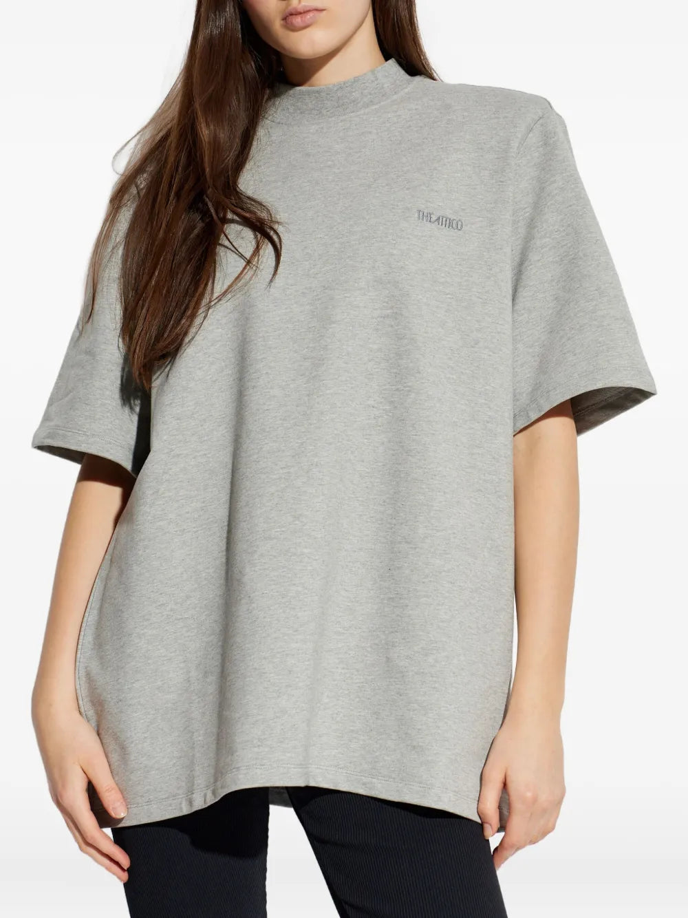 THE ATTICO T-SHIRT MELANGE GREY