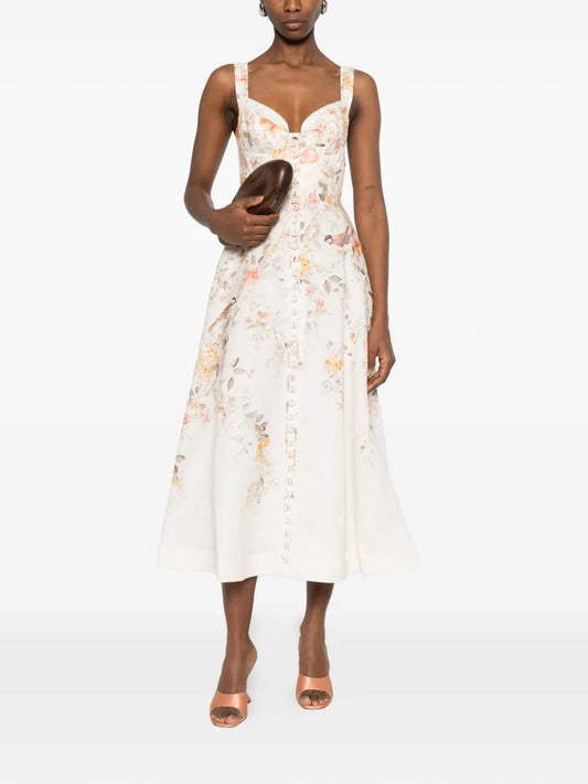 ZIMMERMANN ABITO LUNA FIORI CREAM