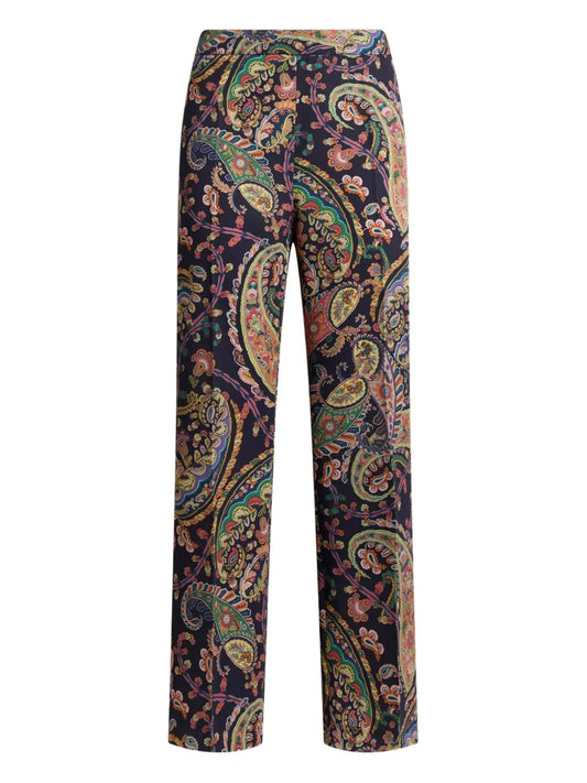 ETRO PANTALONI PAISLEY BLU