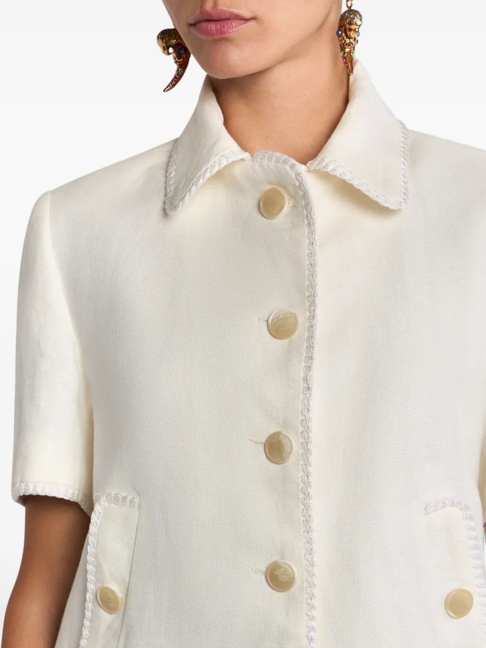 ETRO GIACCA CROP  WHITE