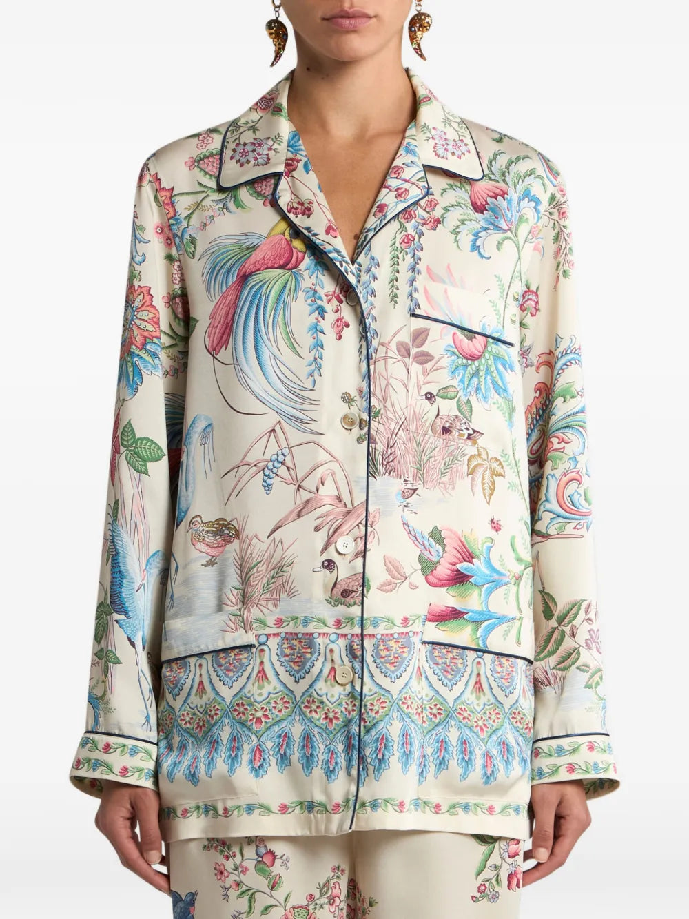 ETRO CAMICIA PATCH STAMPA WHITE