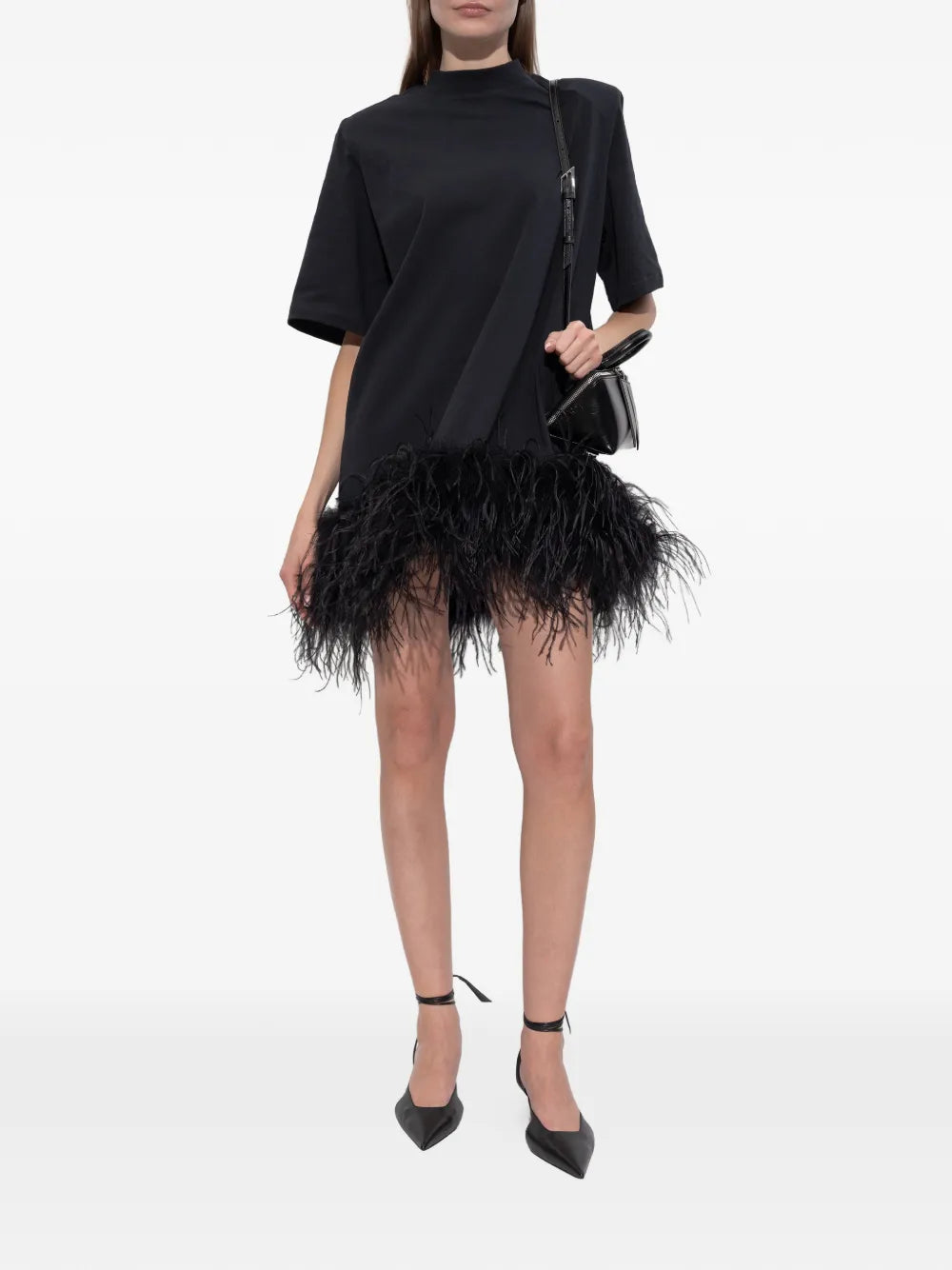 THE ATTICO ABITO MINI JERSEY BLACK
