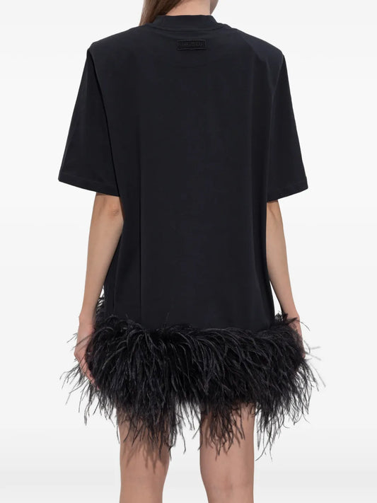 THE ATTICO ABITO MINI JERSEY BLACK
