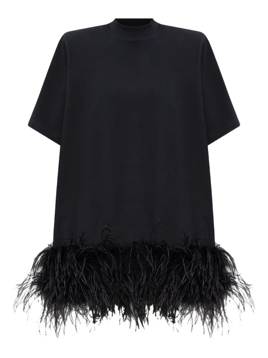 THE ATTICO ABITO MINI JERSEY BLACK