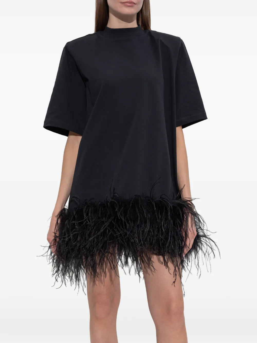 THE ATTICO ABITO MINI JERSEY BLACK