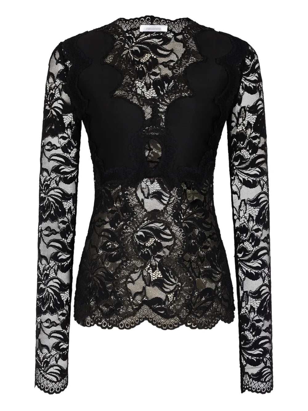 RABANNE MAGLIA PIZZO BLACK