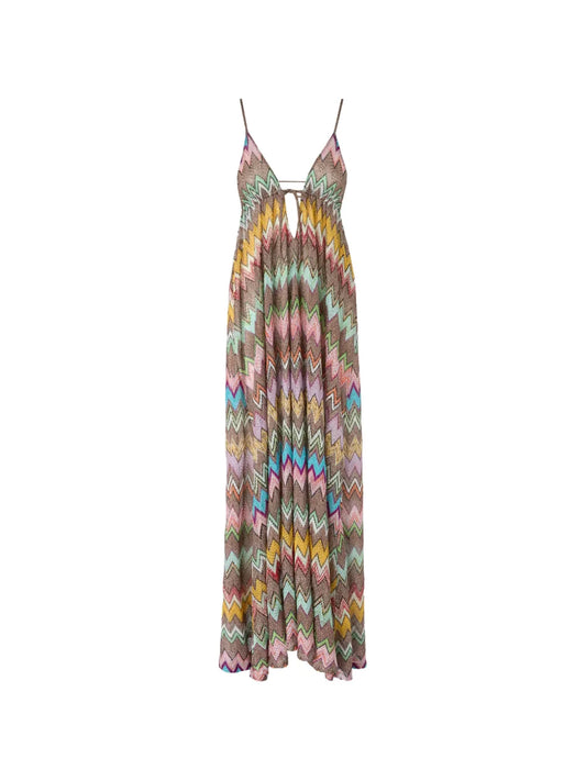 MISSONI ABITO  SPALLINE SOTTILI MULTICOLOR